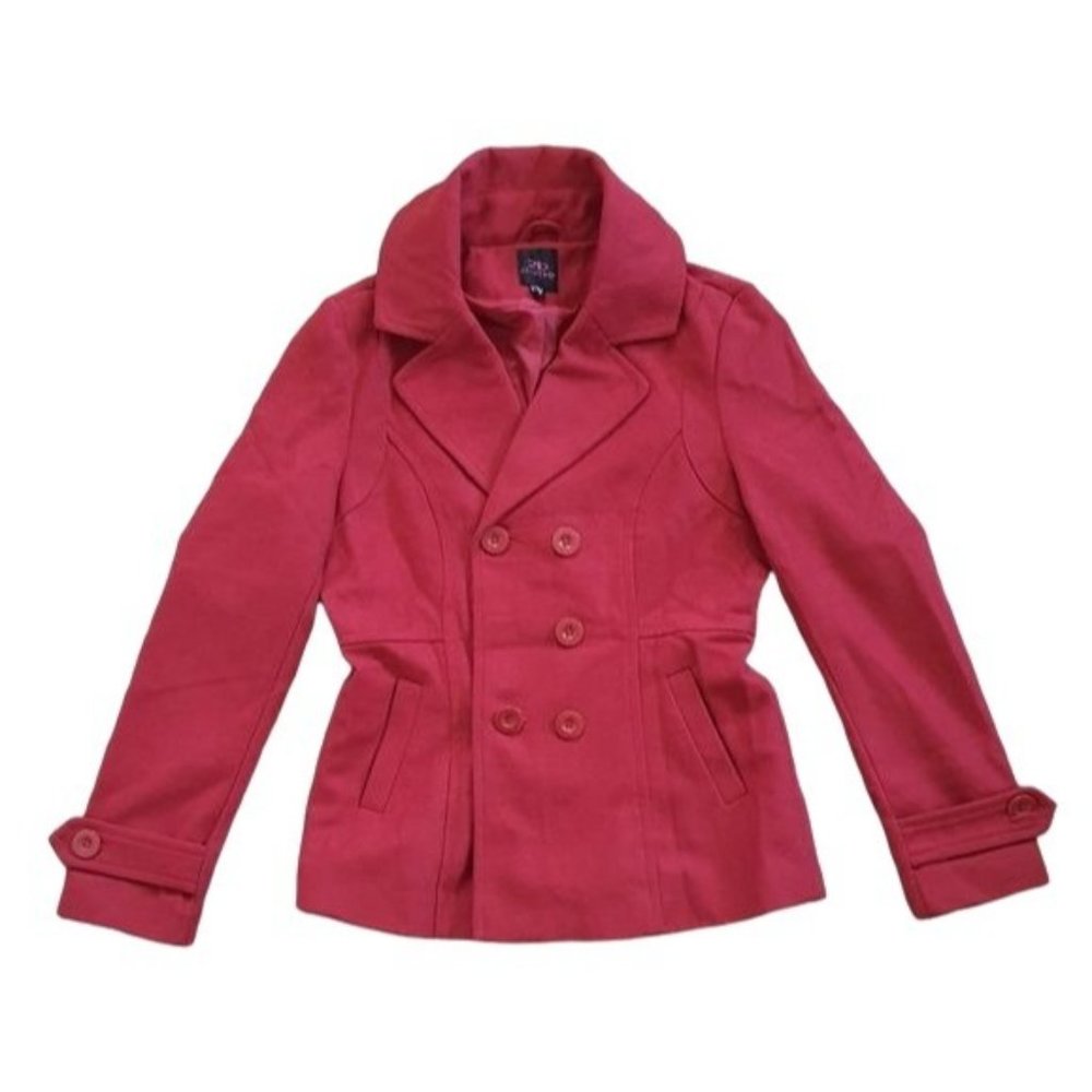 2b Bebe Red Peacoat Jacket